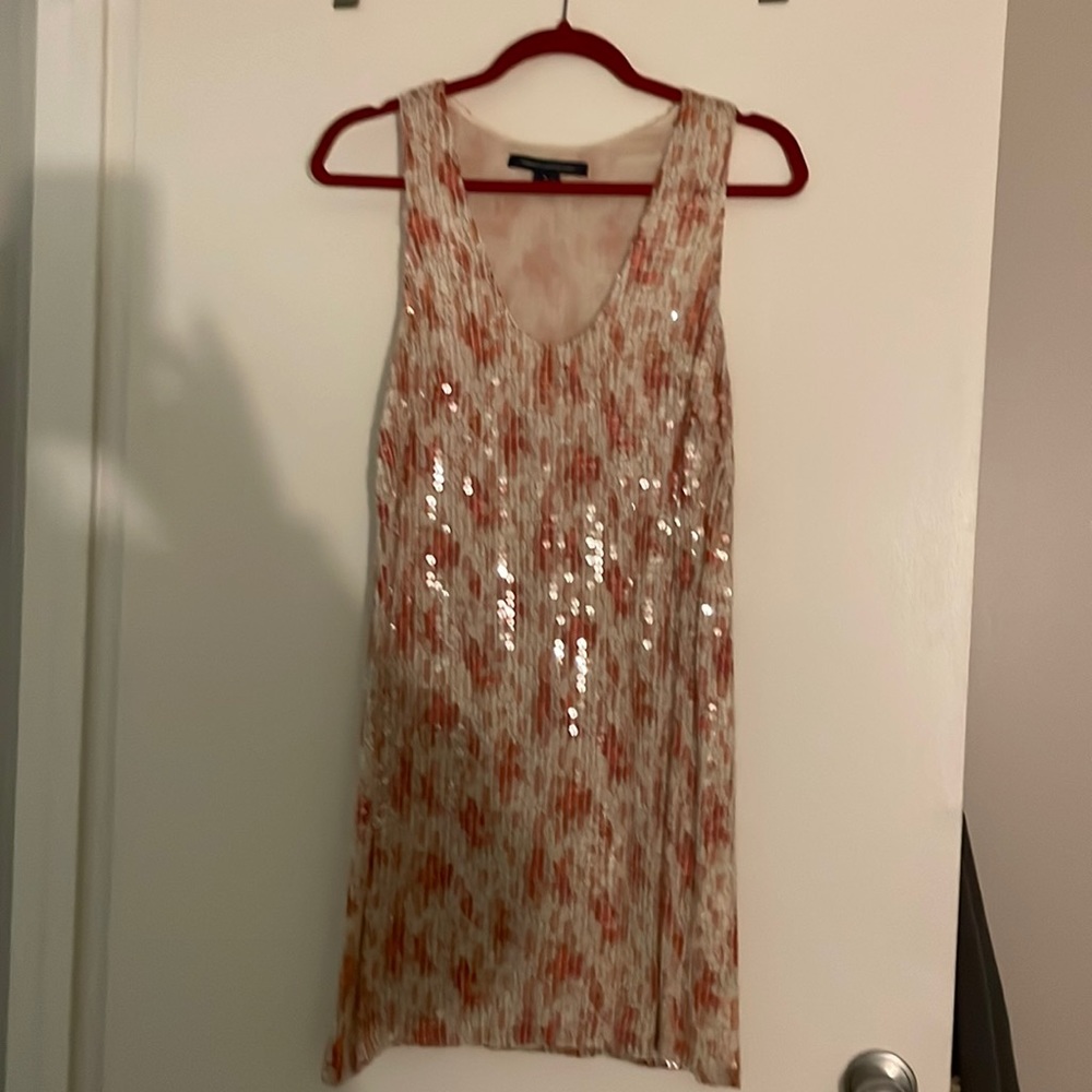 French Connection  pink sequence dress medium brand new 🌸 See VIDEO❤️❤️